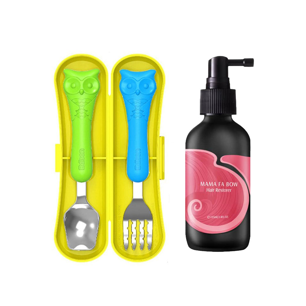 【Free Gift】Mama Fa Bow Hair Restorer (Instant Shampoo) 115ml x 1 + Edison Owl Spoon & Fork Case Set (While Stock Lasts)